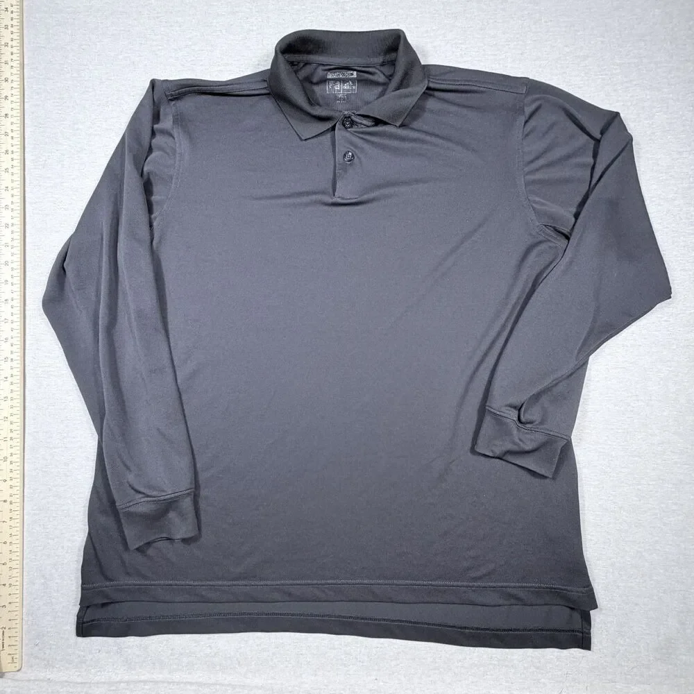 Adidas Men Long Sleeve 1/4 Quarter Button Black XL Casual Athletic Formal Outing